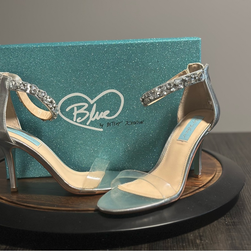 Blue by Betsey Johnson Glittering Silver Heels